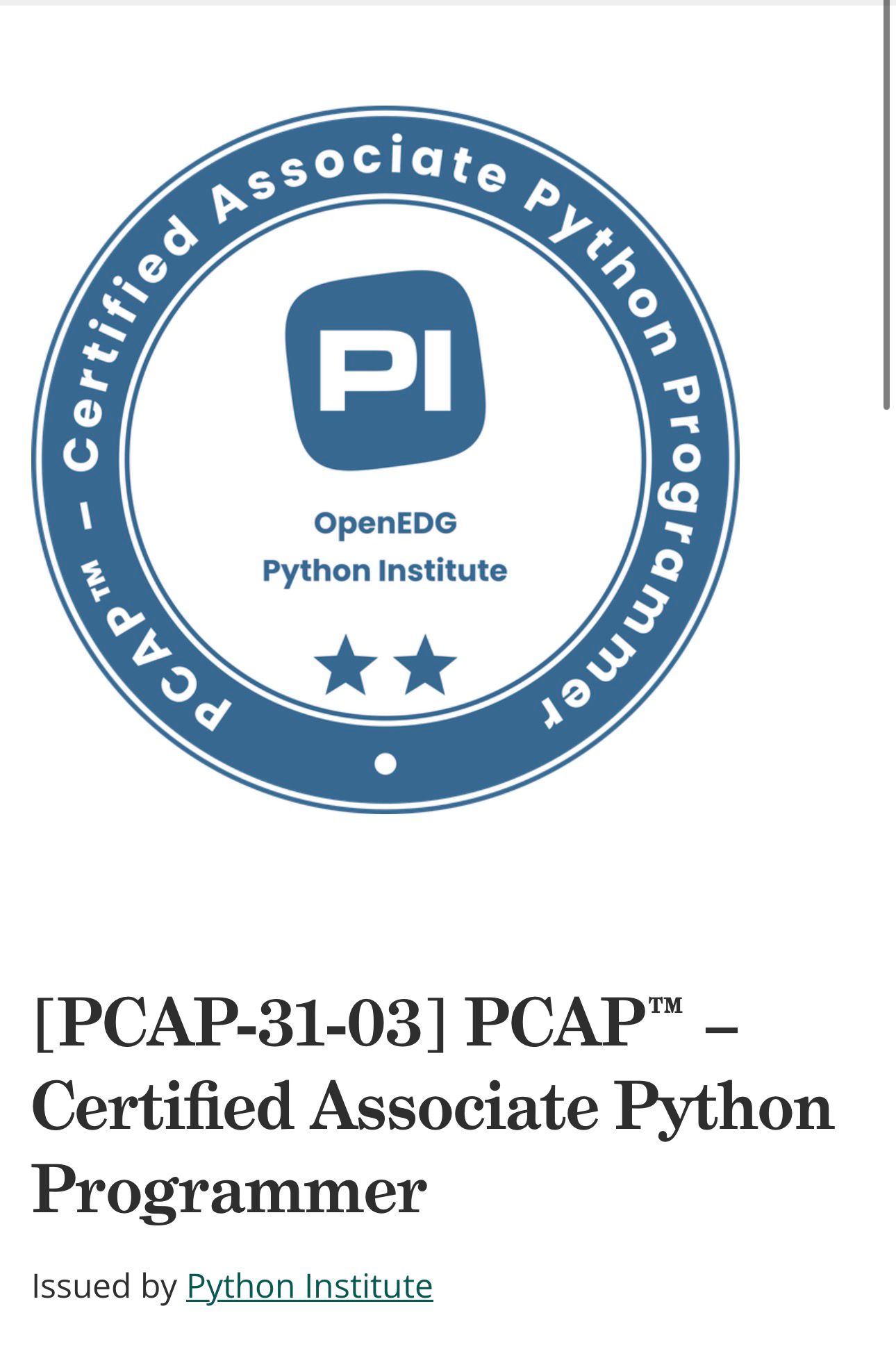 Certificazione Python